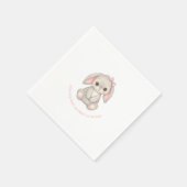 Blush Pink Bunny Girl Baby Shower Paper Servet (Hoek)