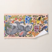 blush Pink Bunny Rabbit Bird Cute Bad Handdoek (Handdoek)