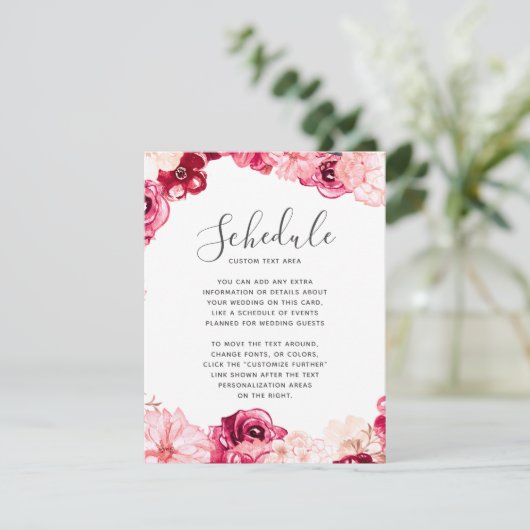 Blush Pink Burgundy Floral Border Weddenschap Sche Kaart