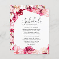 Blush Pink Burgundy Floral Border Weddenschap Sche