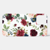 Blush Pink Burgundy Floral Elegant  Case-Mate iPhone Case (Achterkant (horizontaal))