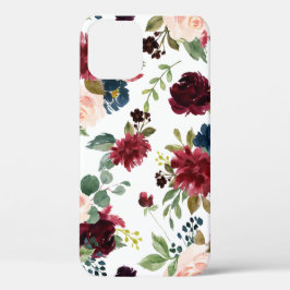 Blush Pink Burgundy Floral Elegant  Case-Mate iPhone Case