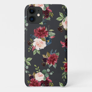 Blush Pink Burgundy Floral Elegant  Hoesje-Mat Case-Mate iPhone Case