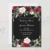 Blush Pink Burgundy Floral Elegant Script Weduwsch Kaart (Voorkant)