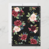 Blush Pink Burgundy Floral Elegant Script Weduwsch Kaart (Achterkant)