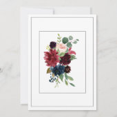 Blush Pink Burgundy Floral Elegant Script Weduwsch Kaart (Achterkant)