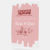 Blush Pink Burgundy Floral Nikkah Acrylic Sign Acryl Bord (Hoek)