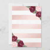 Blush Pink Burgundy Gold Floral Baptisme Kaart (Achterkant)