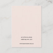 BLUSH PINK BURGUNDY PROTEA FLORAL KETTING DISPLAY VISITEKAARTJE (Achterkant)