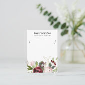 BLUSH PINK BURGUNDY PROTEA FLORAL KETTING DISPLAY VISITEKAARTJE (Staand voorkant)