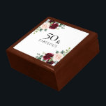 Blush Pink Burgundy Red 50th Birthday Gift Cadeaudoosje<br><div class="desc">Blush Pink Burgundy Red 50th Birthday Gift box</div>