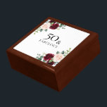 Blush Pink Burgundy Red 50th Birthday Gift Cadeaudoosje<br><div class="desc">Blush Pink Burgundy Red 50th Birthday Gift box</div>