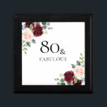 Blush Pink Burgundy Red 80th Birthday Gift Cadeaudoosje<br><div class="desc">Blush Pink Burgundy Red 80th Birthday Party cadeaudoos</div>