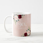 Blush Pink Burgundy Red 90th Birthday Party Gift Koffiemok<br><div class="desc">Blush Pink Burgundy Red 90th Birthday Party Gift Coffee Mok Beauful Burgundy and Blush Design Geschikt voor Birthdays</div>