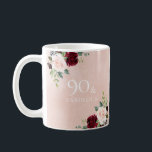 Blush Pink Burgundy Red 90th Birthday Party Gift Koffiemok<br><div class="desc">Blush Pink Burgundy Red 90th Birthday Party Gift Coffee Mok Beauful Burgundy and Blush Design Geschikt voor Birthdays</div>