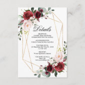 Blush Pink & Burgundy Weddenschap - Besluiting Informatiekaartje (Voorkant)