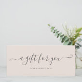 Blush Pink Business Cadeaubon Eenvoudig (Staand voorkant)