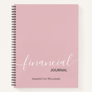 Blush Pink Business Financial Journal-laptop Notitieboek