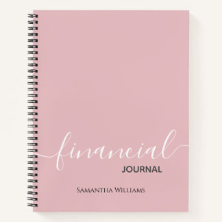 Blush Pink Business Financial Journal-laptop Notitieboek