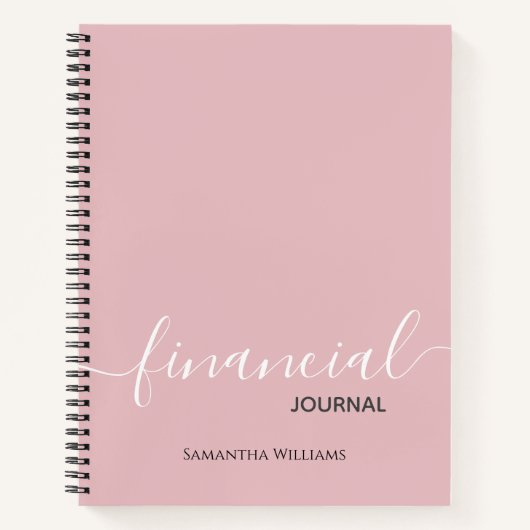 Blush Pink Business Financial Journal-laptop Notitieboek (Voorkant)