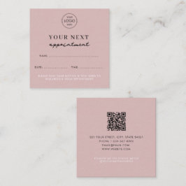 Blush Pink Business Logo Beauty Afspraakkaart Vierkante Visitekaartje