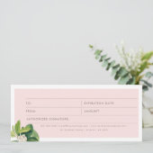 Blush Pink Business Logo Cadeaubon (Staand voorkant)