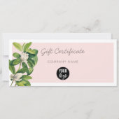 Blush Pink Business Logo Cadeaubon (Achterkant)