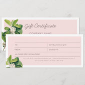 Blush Pink Business Logo Cadeaubon (Voorkant / Achterkant)