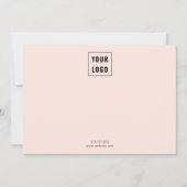 Blush Pink Business Logo Minimalist Notitiekaartje (Voorkant)