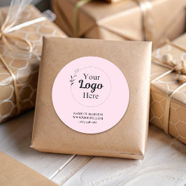Blush Pink Business Logo modern Ronde Sticker