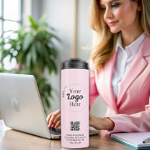 Blush Pink Business Logo modern Thermosbeker