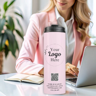 Blush Pink Business Logo modern Thermosbeker