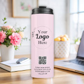 Blush Pink Business Logo modern Thermosbeker