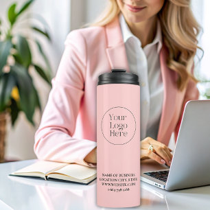 Blush Pink Business Logo modern Thermosbeker