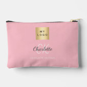 Blush pink business logo naam monogram etui (Achterkant)