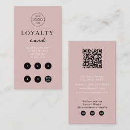 Blush Pink Business Logo QR Code Loyaliteit Eenvou Visitekaartje