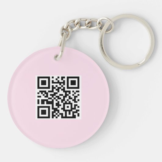 Blush Pink Business Logo qr code modern Sleutelhanger (Achterkant)
