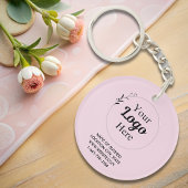 Blush Pink Business Logo qr code modern Sleutelhanger