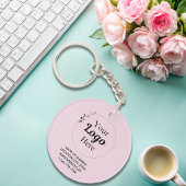 Blush Pink Business Logo qr code modern Sleutelhanger