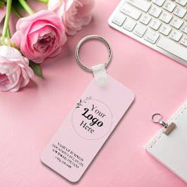 Blush Pink Business Logo qr code modern Sleutelhanger