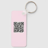 Blush Pink Business Logo qr code modern Sleutelhanger (Achterkant)