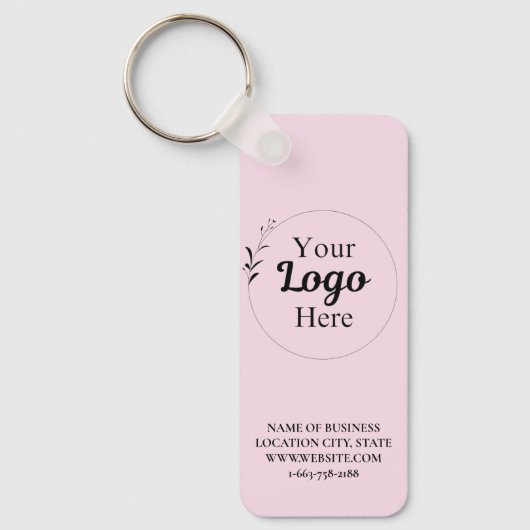 Blush Pink Business Logo qr code modern Sleutelhanger (Voorkant)