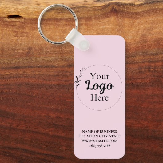 Blush Pink Business Logo qr code modern Sleutelhanger (Voorkant)