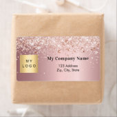 Blush pink business logo retour adres verzending etiket (Insitu)