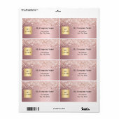 Blush pink business logo retour adres verzending etiket (Full Sheet)