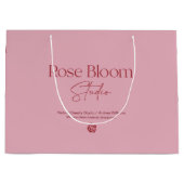 Blush Pink Business Logo Shopping Bag Groot Cadeauzakje (Voorkant)