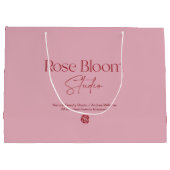 Blush Pink Business Logo Shopping Bag Groot Cadeauzakje (Achterkant)