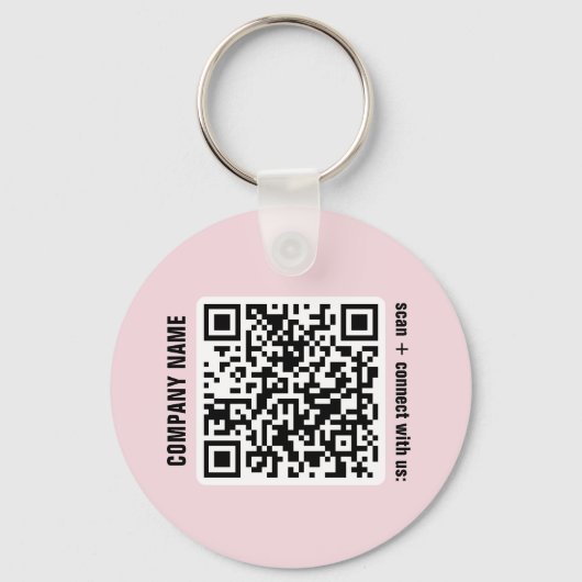 Blush Pink Business QR-code Sleutelhanger (Achterkant)