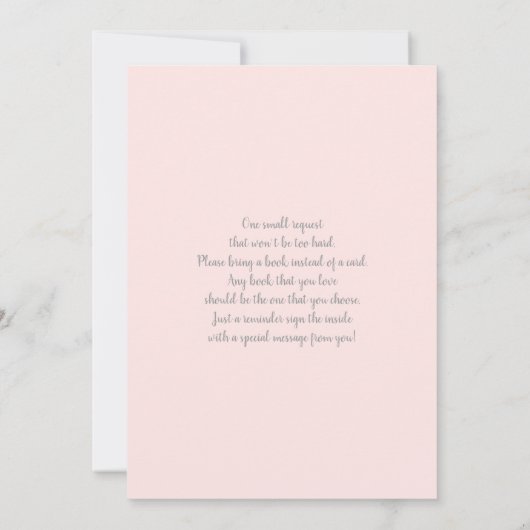 Blush Pink Butterfly Baby shower Meisje Invitation Kaart (Achterkant)
