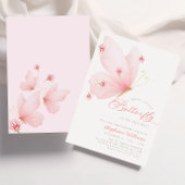 Blush Pink Butterfly Baby shower Uitnodiging